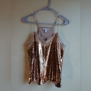 Nine West Rose Gold Sequin Women's Top Party Top Festival